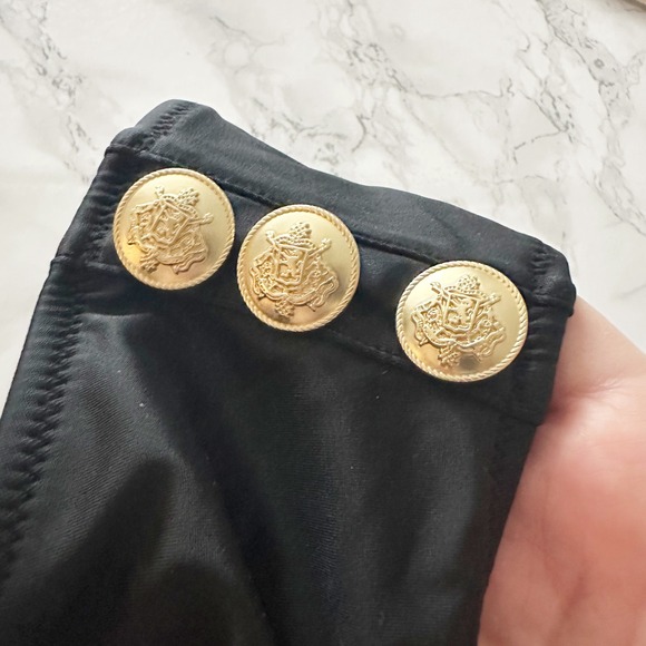 J. Crew Black One Shoulder One Piece Swimsuit Cutout Gold Button‎ Detail Size 20 - Picture 4 of 12